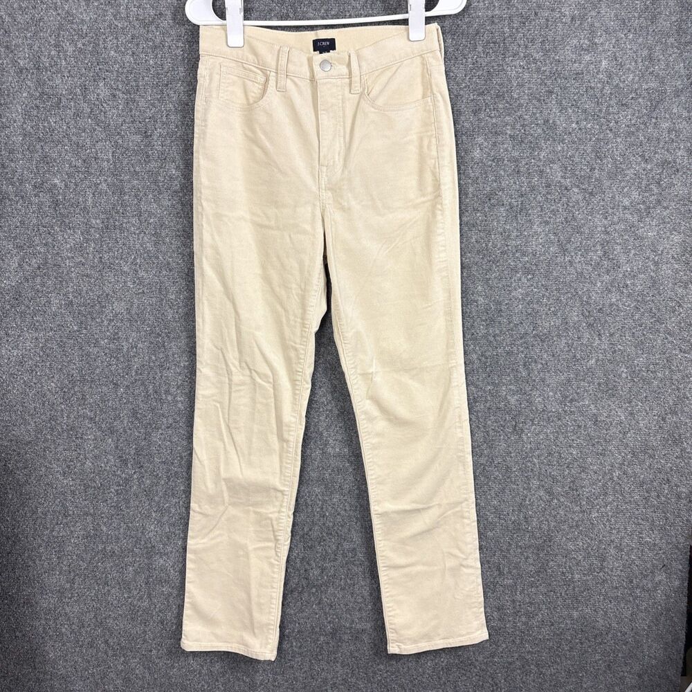 J.CREW Butter Corduroy Pants Womens Size 27 Cream Straight Slim